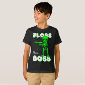 Wie ein Boss Skelett Halloween Boys Girls Ki T-Shirt (Vorne ganz)