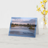Wie ein Bruder, Lake bei Morgendämmerung Geburtsta Karte (Gelbe Blume)