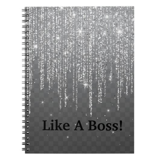 Wie ein Chef-Glitzer-Notebook Notizblock (Vorderseite)