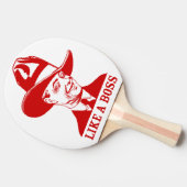 "Wie ein Chef-" Klingeln Pong Paddel Tischtennis Schläger (Seitenansicht)