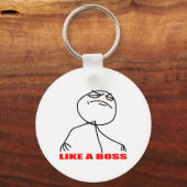 Wie ein Chef-Mem Gesicht Schlüsselanhänger (Vorderseite)