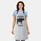 Wie ein echter Metzger aussieht wie ein rustikaler Schürze (Getragen)