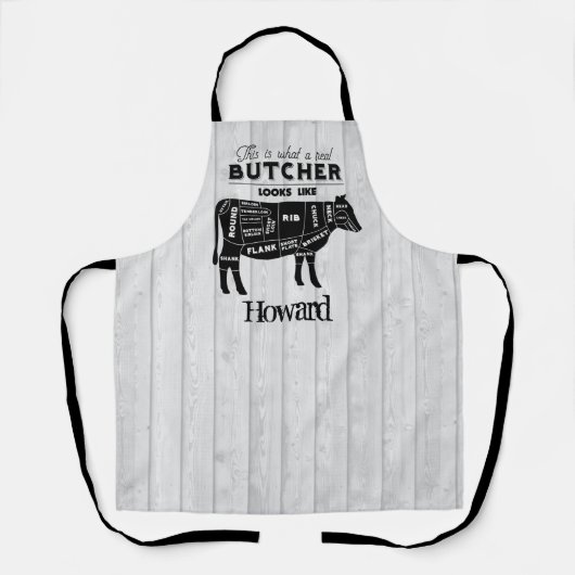 Wie ein echter Metzger aussieht wie ein rustikaler Schürze (Vorderseite)