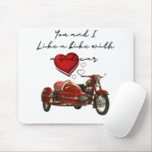 Wie ein Fahrrad mit einem Beiwagen Mousepad (Mit Mouse)