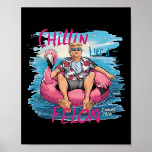 Wie ein Felon Funny Trump für Präsident Sommer 202 Poster