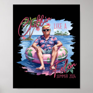 Wie ein Felon Funny Trump für Präsident Sommer 202 Poster