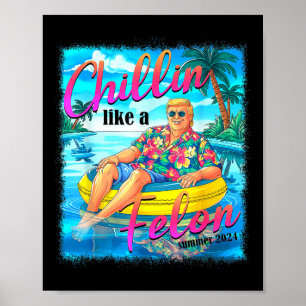 Wie ein Felon Funny Trump Sommer 2024 4 Poster