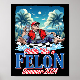 Wie ein Felon Funny Trump Sommer 2024 Poster