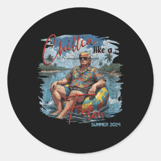 Wie ein Felon Retro Sommer Vintagen lustigen Trump Runder Aufkleber