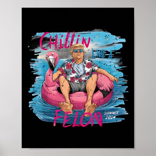 Wie ein Felon Summer 2024 Funny President Trump 20 Poster (Vorne)