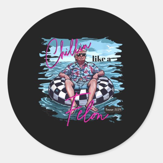 Wie ein Felon Trump für Präsident 2024 3 Runder Aufkleber (Vorderseite)