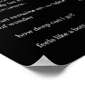 Wie ein Getränk, das Ermutigungsgedichte anbietet Poster (Ecke)