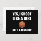 Wie ein Girl Basketball Postkarte (Vorne/Hinten)