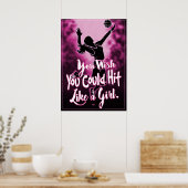 Wie ein Girl-Pink-Volleyball Poster (Küche)