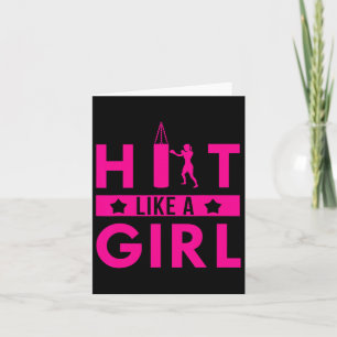 Wie ein Girl Punching Bag Boxer Boxangebot Karte