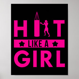 Wie ein Girl Punching Bag Boxer Boxangebot Poster