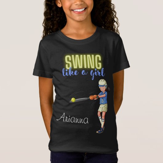 Wie ein Girl-Softball-T - Shirt (Vorderseite)