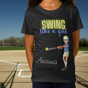 Wie ein Girl-Softball-T - Shirt