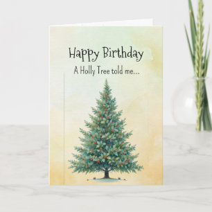 Wie ein Holly Tree Spirit Geburtstagspersönlichkei Karte