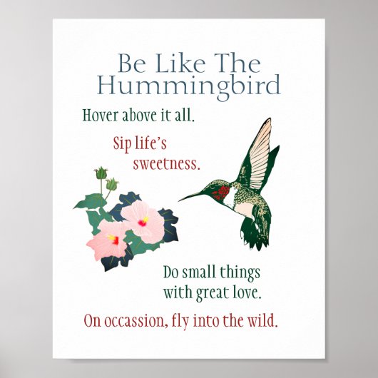 Wie ein Hummingbird-Poster Poster (Vorne)