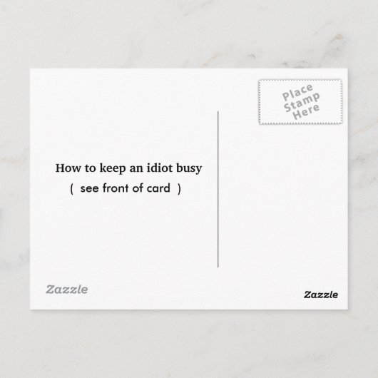 Wie ein Idiot behalten wird, Karte (Rückseite)