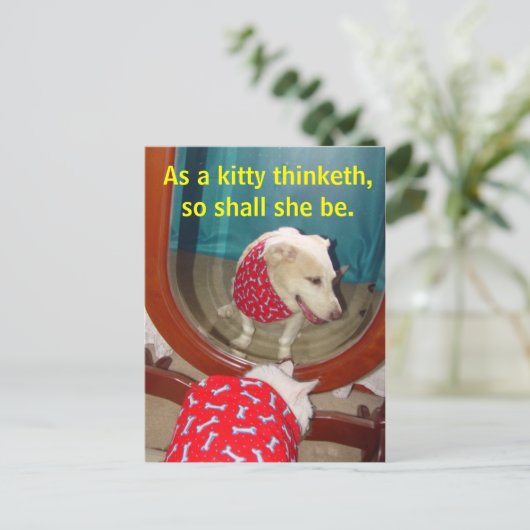 Wie ein Kätzchen denkt... Postkarte (Stehend Vorderseite)