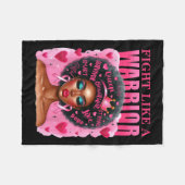 Wie ein Krieger Brustkrebs Bewusstsein schwarzer F Fleecedecke (Vorderseite (Horizontal))