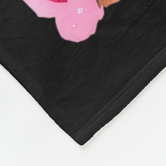 Wie ein Krieger Brustkrebs Bewusstsein schwarzer F Fleecedecke (Ecke)