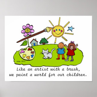 Wie ein Künstler mit Brush Poster