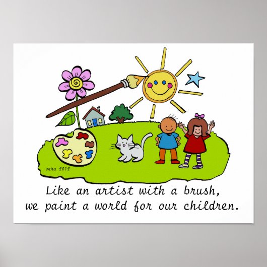 Wie ein Künstler mit Brush Poster (Vorne)