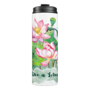 Wie ein Lotus Watercolor Personalisiertes Geschenk Thermosbecher