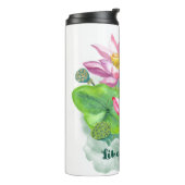 Wie ein Lotus Watercolor Personalisiertes Geschenk Thermosbecher (Nach links gedreht)
