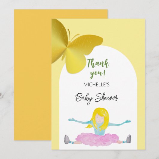 Wie ein Mädchen Aquarellbild Dankeskarte (Vorne/Hinten)