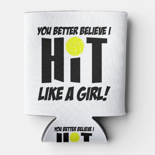 wie ein Mädchen Volleyball Dosenkühler (Vorderseite)