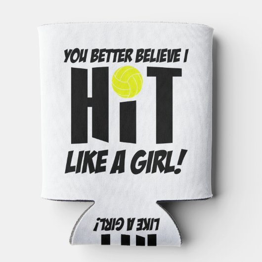 wie ein Mädchen Volleyball Dosenkühler (Rückseite)