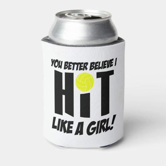 wie ein Mädchen Volleyball Dosenkühler (Kanne Rückseite)