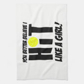 wie ein Mädchen Volleyball Geschirrtuch (Vertikal)