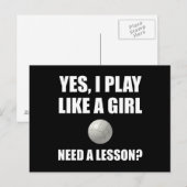 Wie ein Mädchen Volleyball Postkarte (Vorne/Hinten)