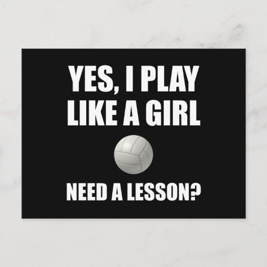 Wie ein Mädchen Volleyball Postkarte (Vorderseite)