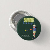 Wie ein MädchenSoftball Button (Vorne & Hinten)