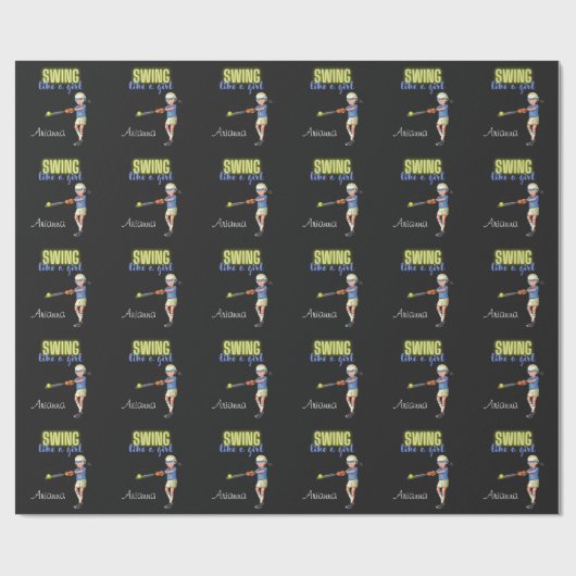 Wie ein MädchenSoftball Geschenkpapier (Flach)