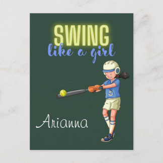 Wie ein MädchenSoftball Postkarte