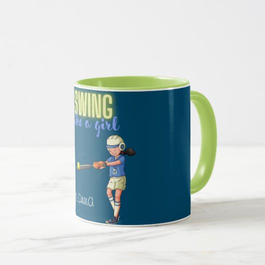 Wie ein MädchenSoftball Tasse (VorderseiteRechts)