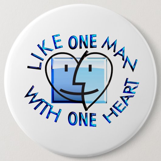 Wie ein Mann mit einem Heart.png Button (Vorderseite)