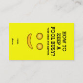 Wie ein Narr Behalten wird Visitenkarte (Rückseite)