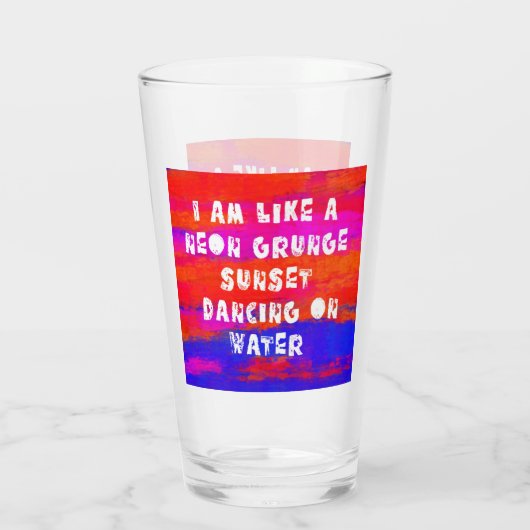 wie ein Neongrunge-Sonnenuntergang auf Wasserglas  Glas (Rückseite)