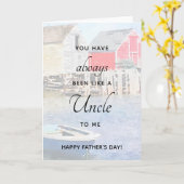 Wie ein Onkel Fishing Shacks Vatertag Karte (Gelbe Blume)