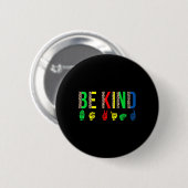 Wie ein seltsames Blatt Gebärmuttertümer-Autismus Button (Vorne & Hinten)