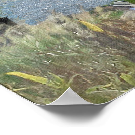 WIE EIN SEURAT-MALTER, der den Riverside Park NYC Poster (Ecke)