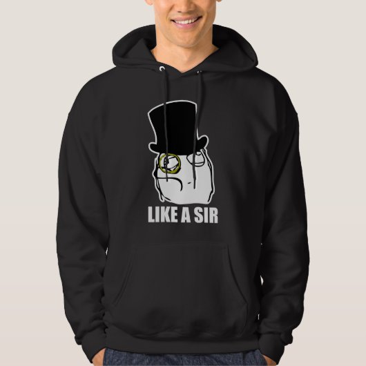Wie ein Sir Monocle Rage Face Meme Hoodie (Vorderseite)